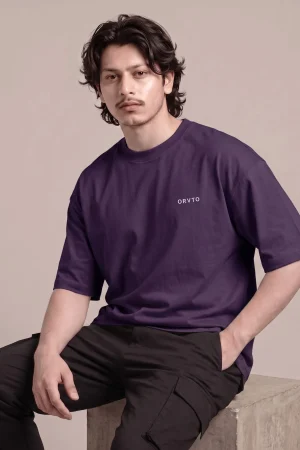 [ ORVTO ] Classic Purple Oversized T-Shirt